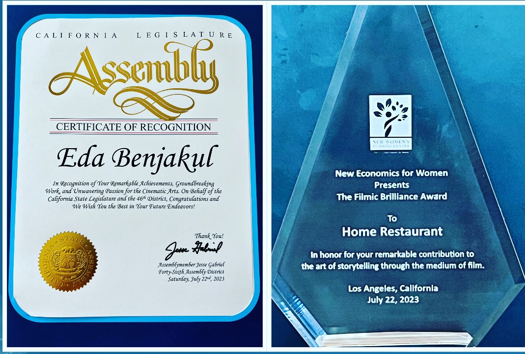 California State Assembly Certificate of Recognition and Filmic Brilliance Award